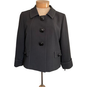 NWT Tahari Arthur S. Levine Petite Womens 14P Petite Black Coat Business Blazer